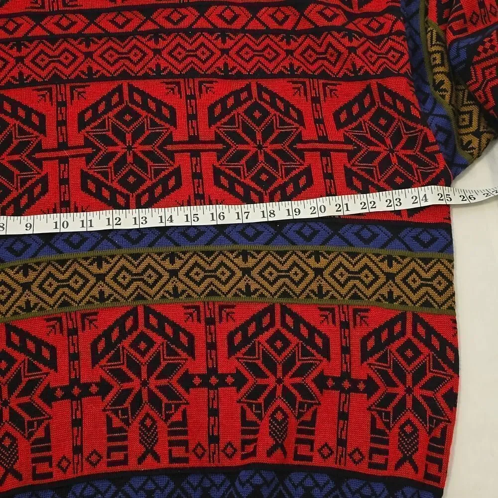 Vintage Obermeyer Wool Blend Snowflake Print Ski Crewneck Sweater Mens XL‎